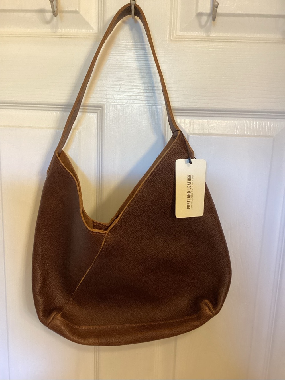 Portland Leather Chestnut Brown Pebbled Leather Hobo
